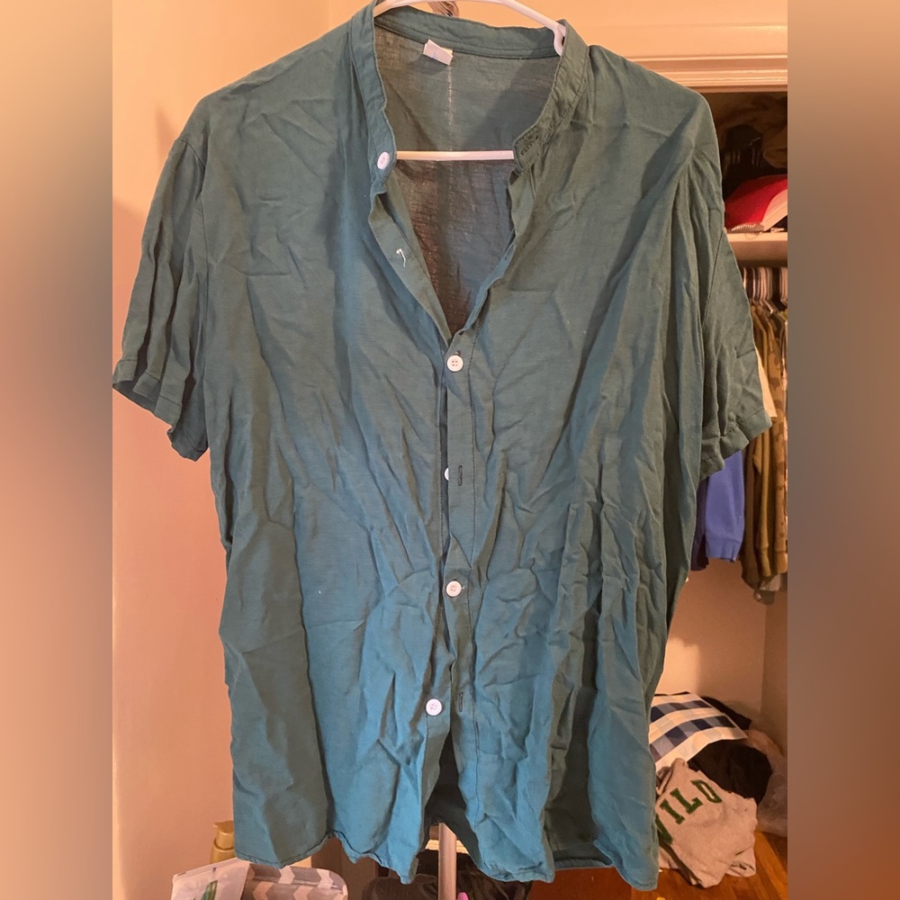 Green bottom down shirt